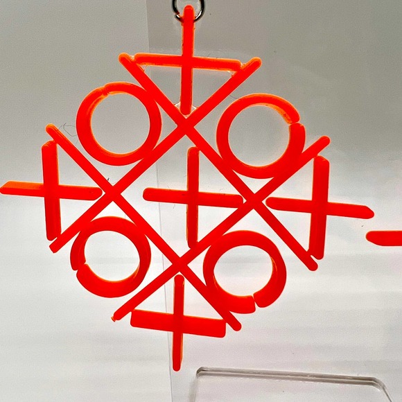 Tic Tac Toe Game Earrings - Game Night Earrings - Toy Earrings - Picture 3 of 6